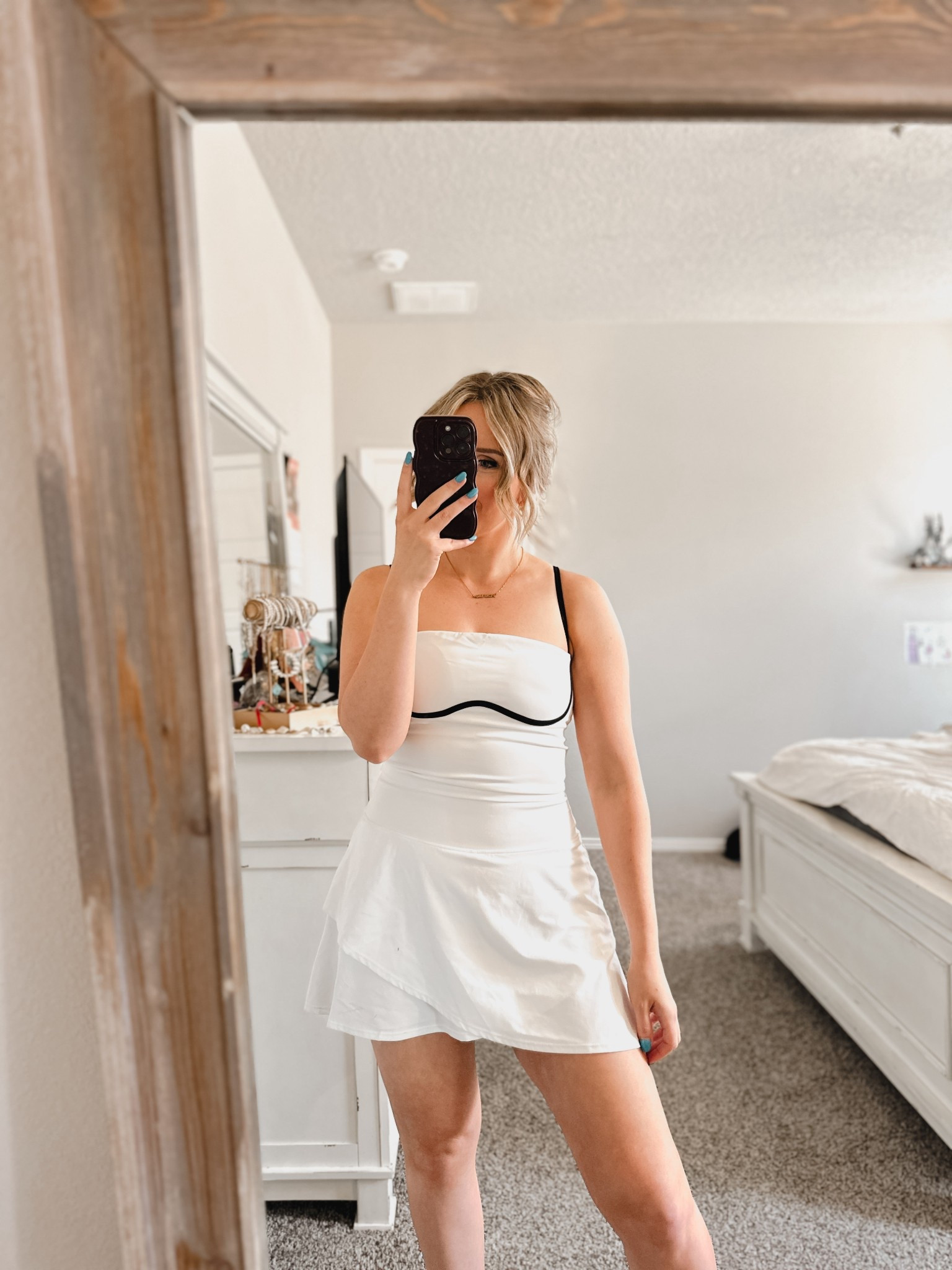 Amazon Sports Bra - high quality material, true to size, adjustable straps
Target Tennis Skirt - high quality, built in shorts with pockets, true to size
Shoes - true to size and comfortable 




Target try on Amazon find finds white tennis skirt golf golfing outfit style styles alo dupe high end dupe / white black brown affordable workout athletic wear outfit mom style styles / 

#LTKStyleTip #LTKActive #LTKFindsUnder50