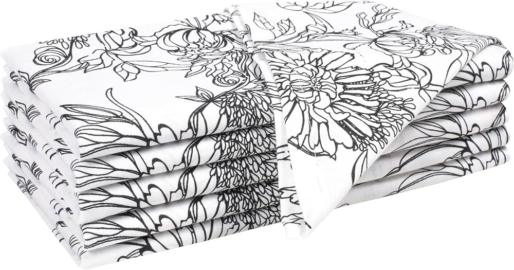 Cloth Dinner Napkins Cotton 18x18 inches Set of 6 - Soft Durable Washable Reusable - Ideal for Ev... | Amazon (US)