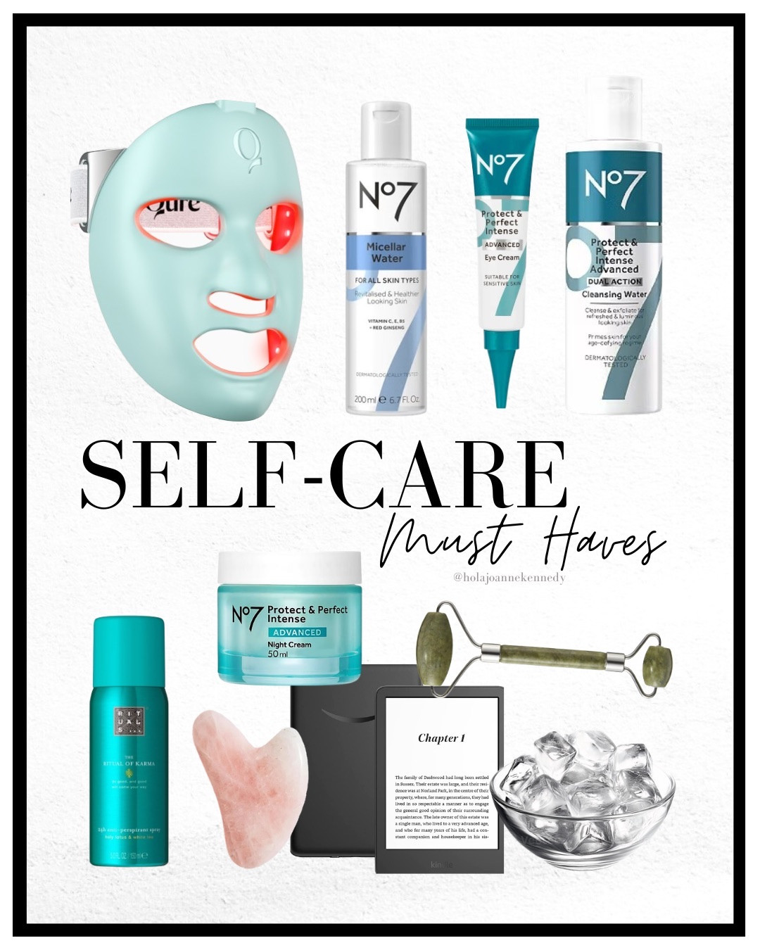 Qure red light mask, No7 Protect & Perfect, Rituals deodorant, jade roller, rose quartz gua sha, self care evening routine, flat lay skincare, skincare tools, evening pamper essentials, self care flat lay 

#LTKgiftguide #LTKuk #LTKbeauty