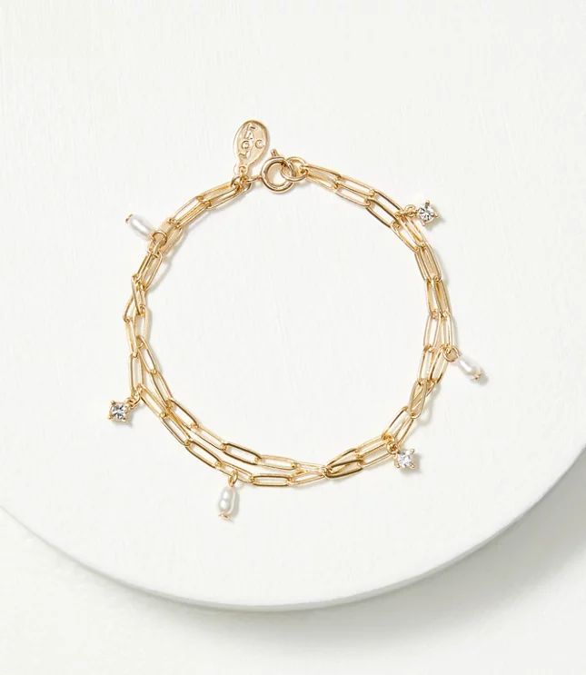 Pearlized Layered Chain Bracelet Set | LOFT | LOFT