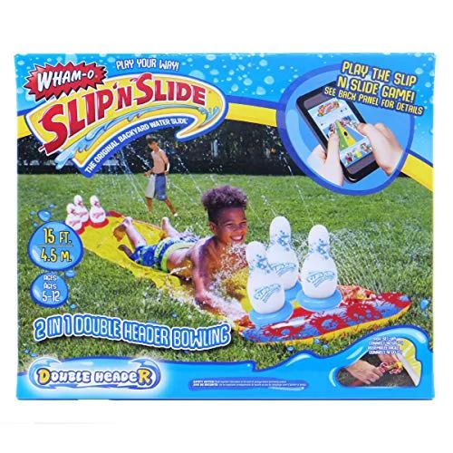 Wham-O Slip 'N Slide 2-1 Double Header Bowling | Pins Included | Water Sprinkler System | Double ... | Walmart (US)