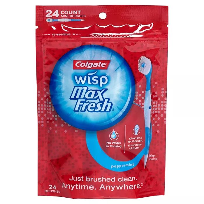 Colgate Max Fresh Wisp Disposable Mini Toothbrush - Peppermint - 24ct | Target