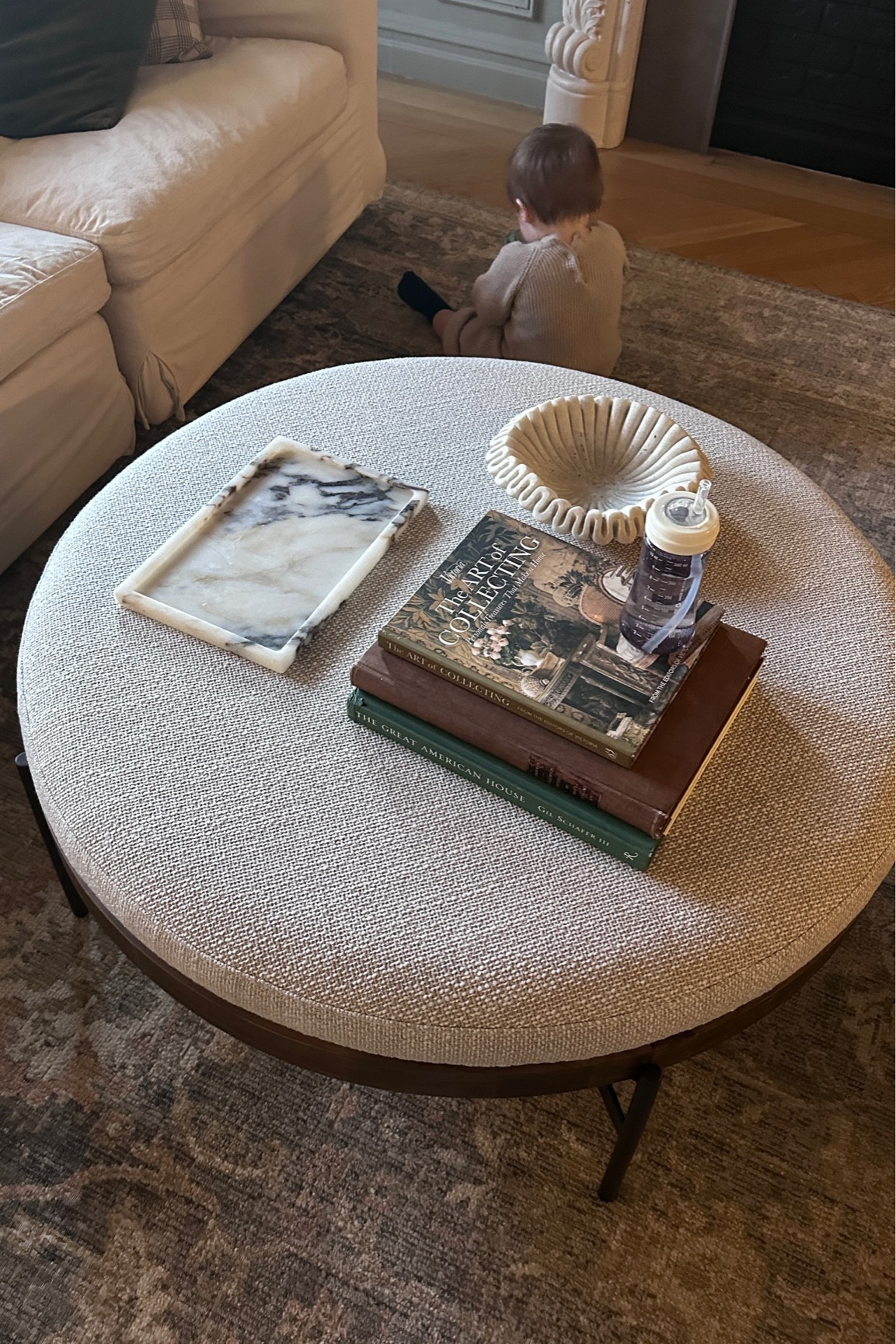 new living room ottoman and ruffled marble bowl

#LTKhome