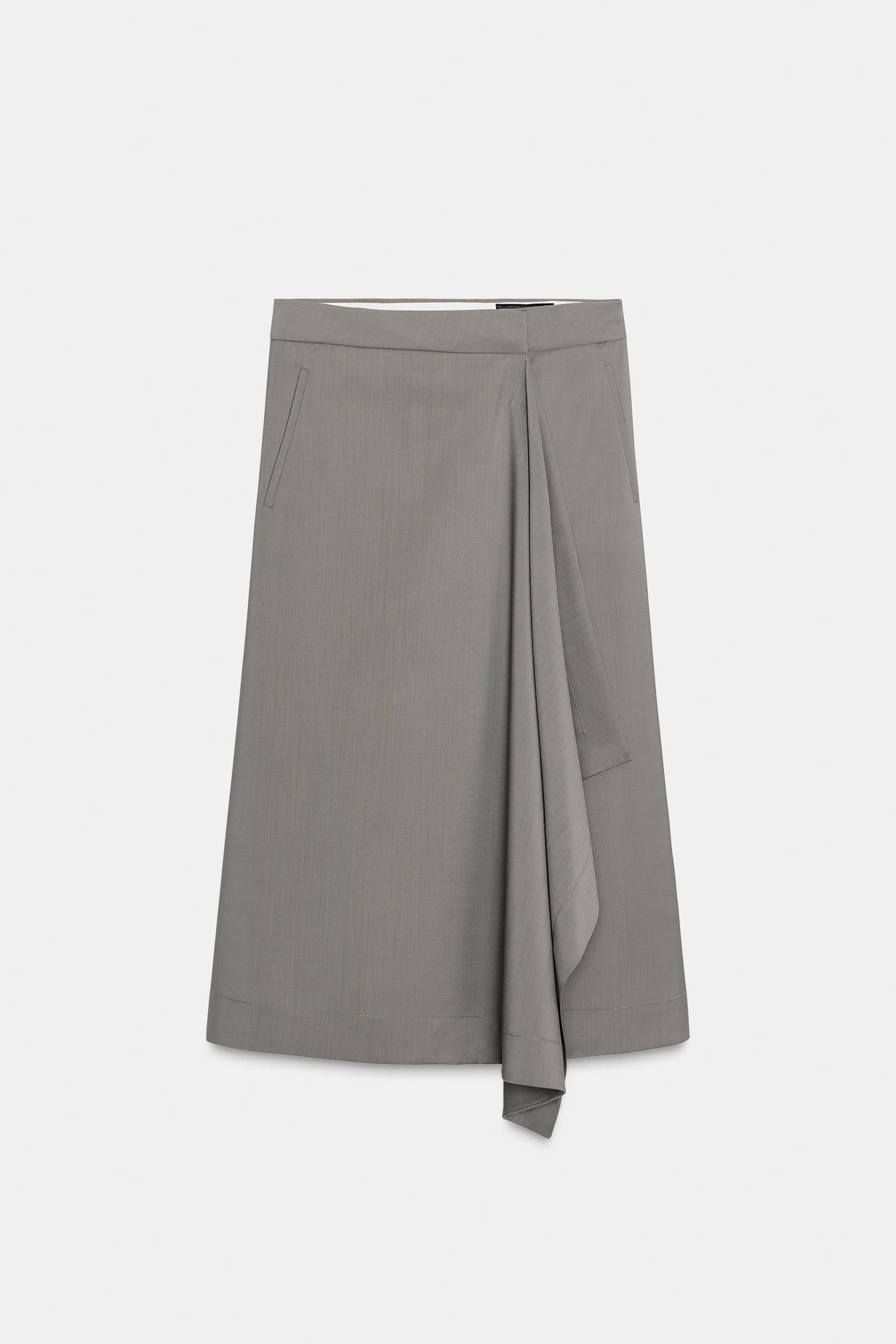 ASYMMETRIC WOOL SKIRT W COLLECTION | Zara US