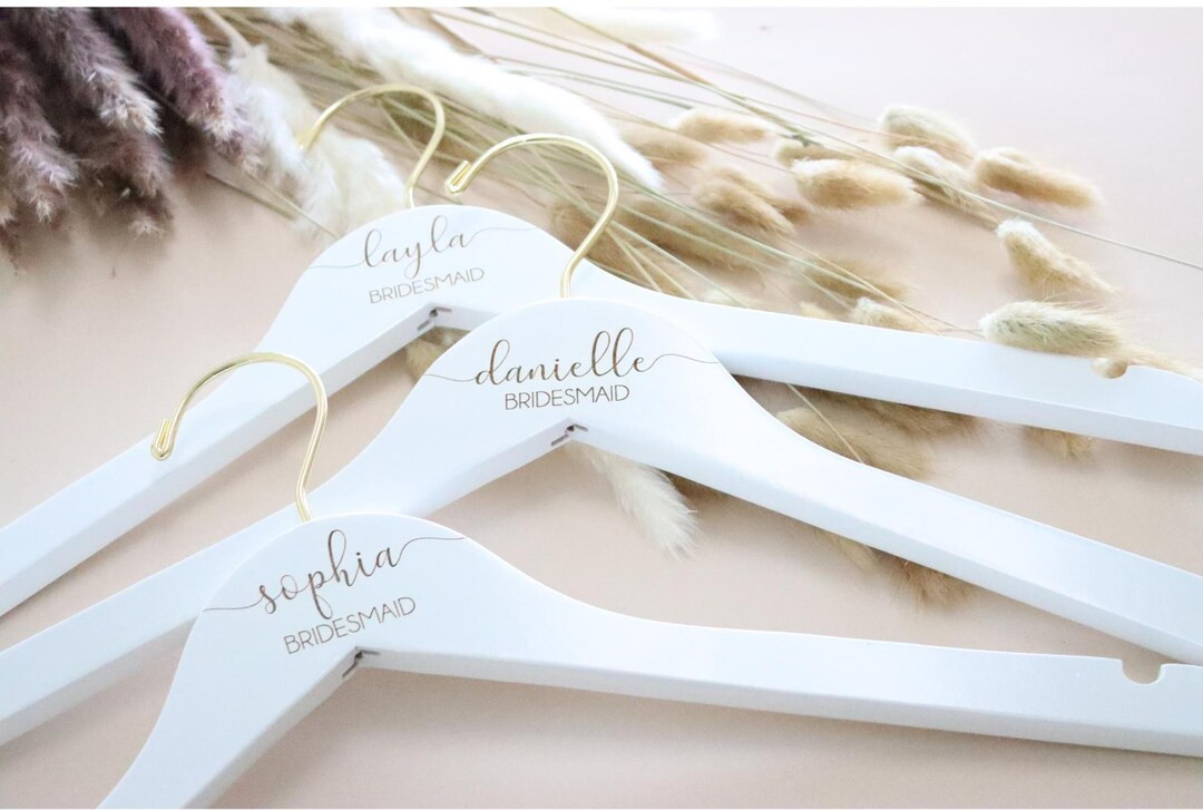 bridesmaid hangers, Personalized engraved Bridesmaid Hangers, Wedding Dress Hanger, Engraved Brid... | Etsy (US)