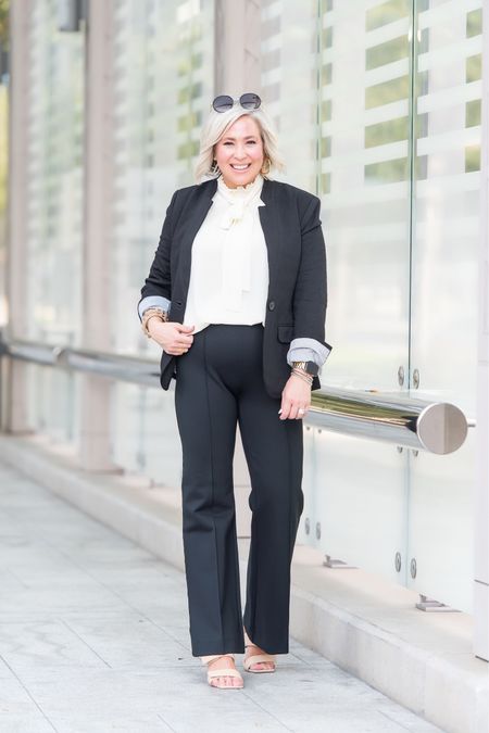 GibsonLook black blazer 
Top comes in 2 colors 
Spanx black trousers 

USE CODE WANDA10 on all GibsonLook 

Fall outfits, work outfits business casual 

#LTKworkwear #LTKunder100 #LTKcurves