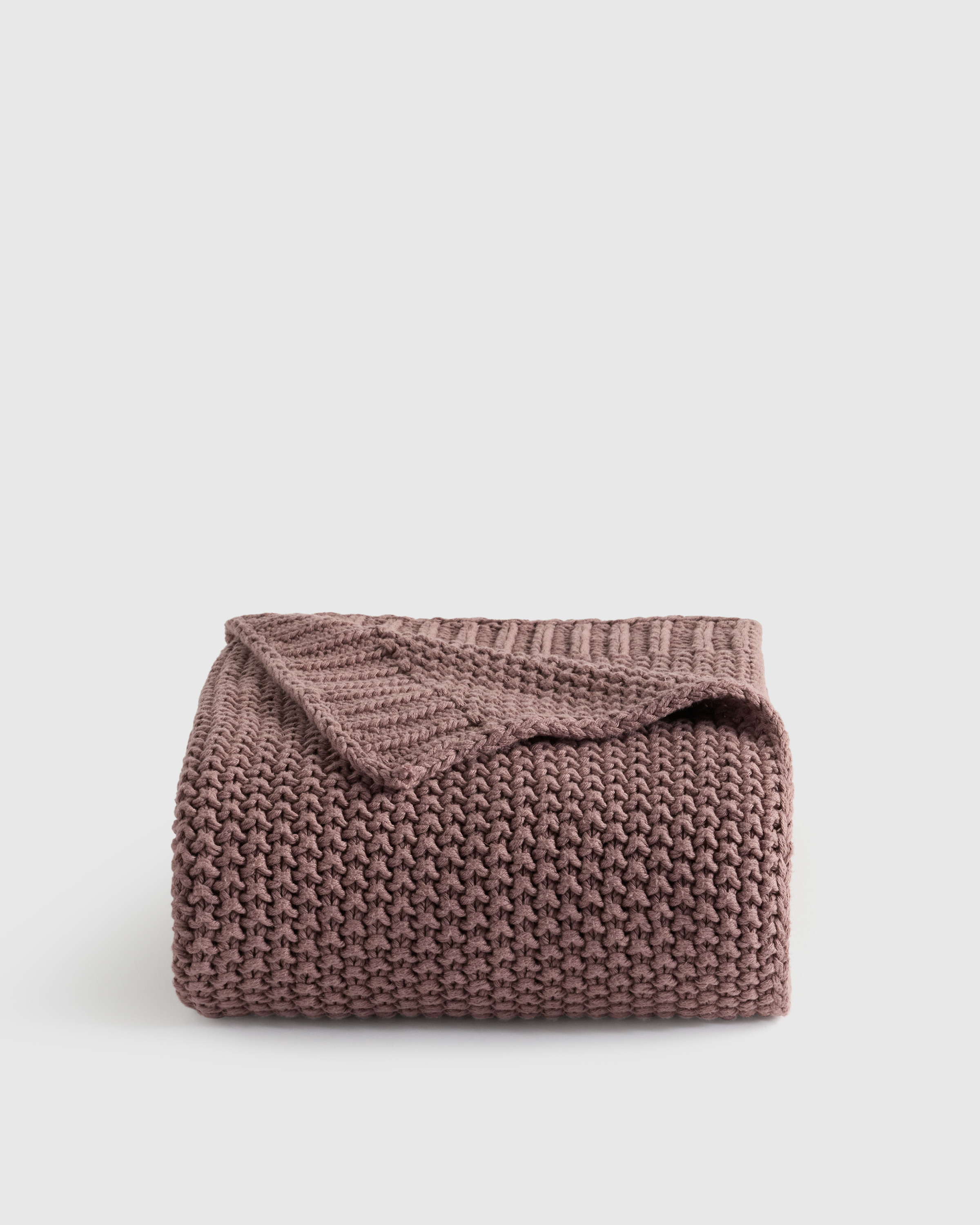 Quince | Cotton Fisherman Throw in Fig, Size 50x60 | Quince