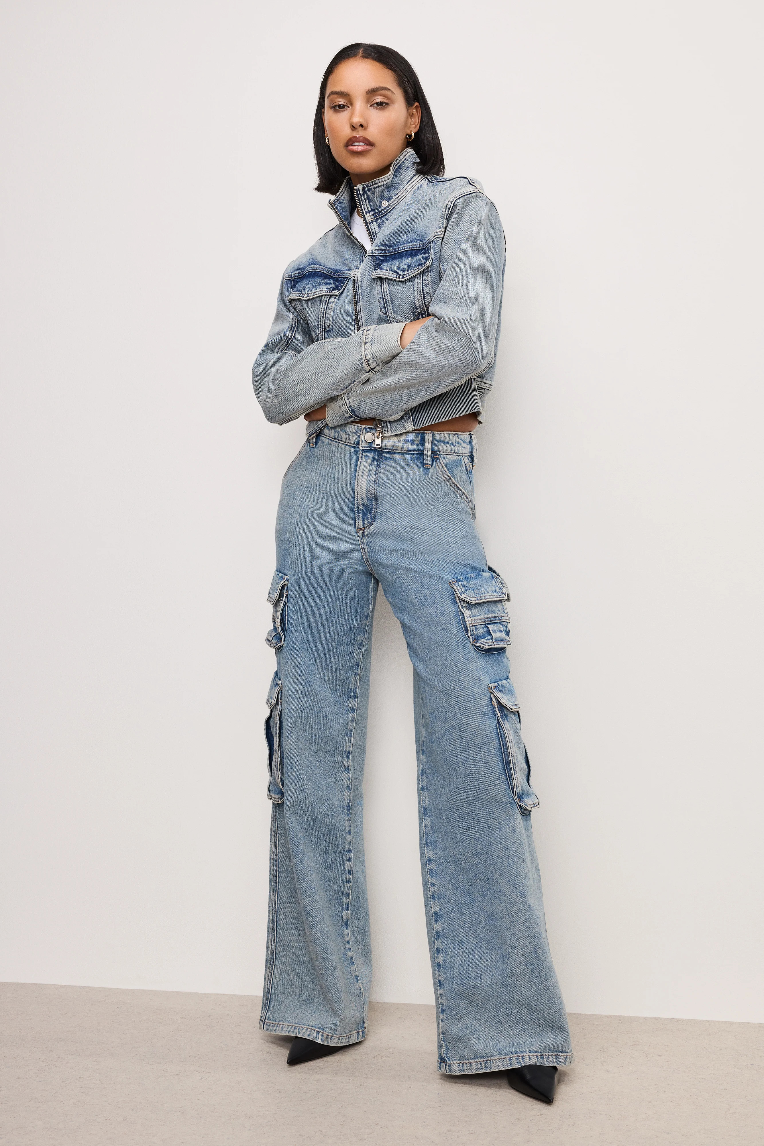 DENIM CARGO PANTS | INDIGO762 - GOOD AMERICAN | Good American