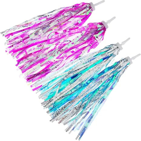 2 Pairs Bicycle Tassel Ribbon Bike Handlebar Scooter Streamers | Amazon (US)