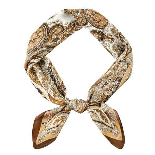 GERINLY Silk Square Scarf with Paisley Prin Boho Neck Wrap for Men Italian Scarves Cravat Bufandas para Hombres (R-Gold) | Amazon (US)