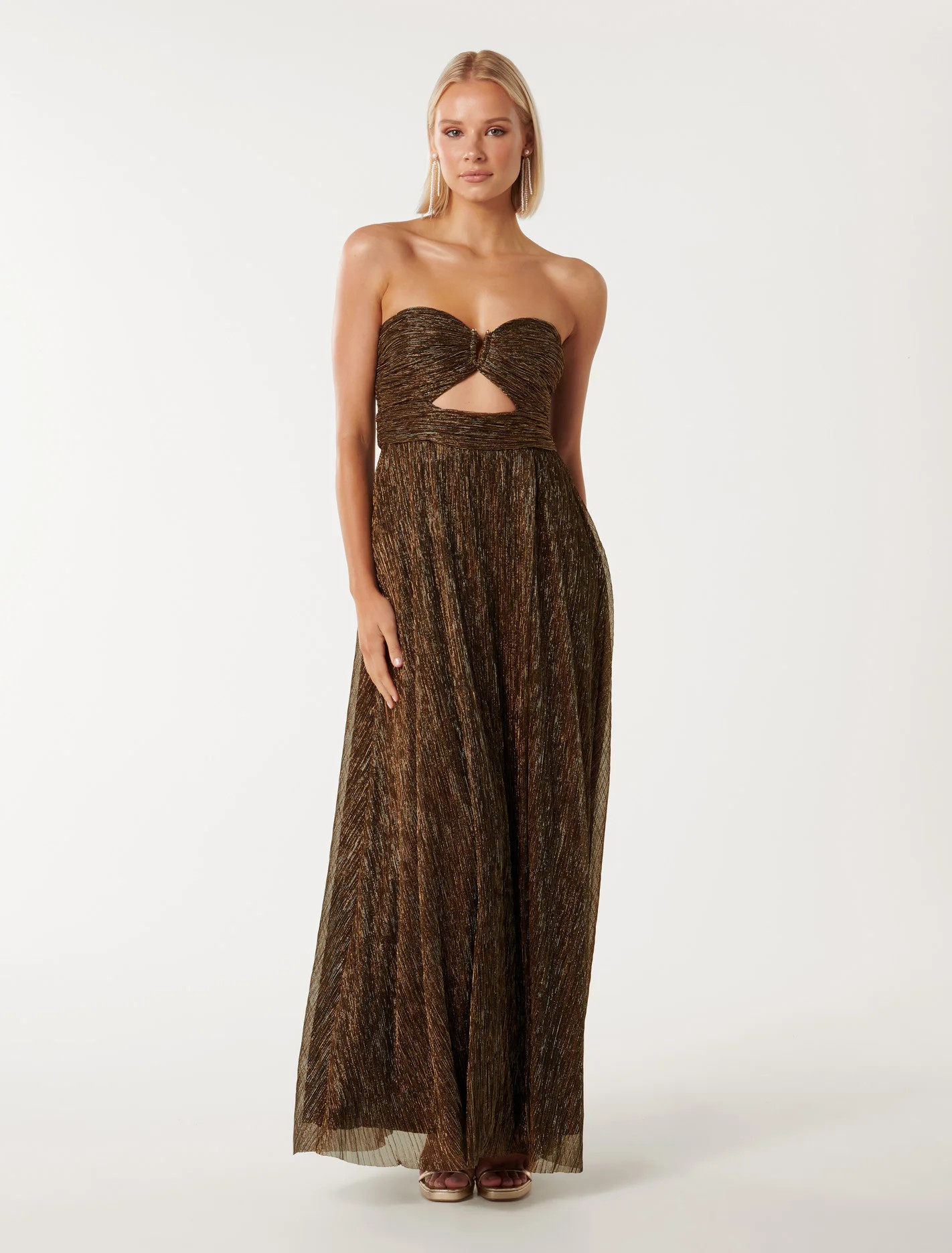 Andy Strapless Plisse Maxi Dress | Forever New (UK & IE)