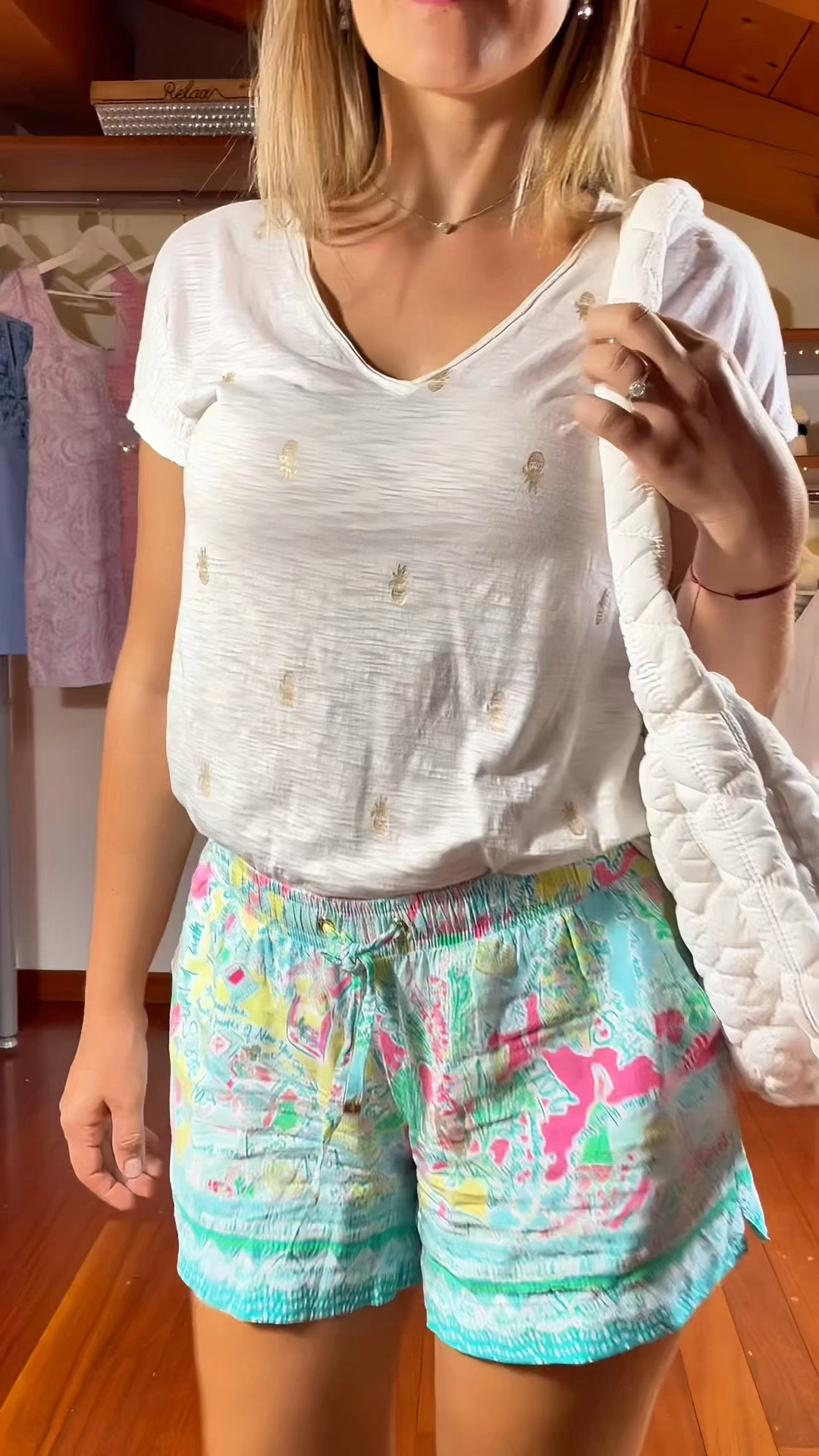 Casual summer outfit. Vibrant casual vacation outfit. Lilly Pulitzer Katia shorts. Quilted purse. Resort ready style.

#LTKStyleTip #LTKFindsUnder100 #LTKFindsUnder50