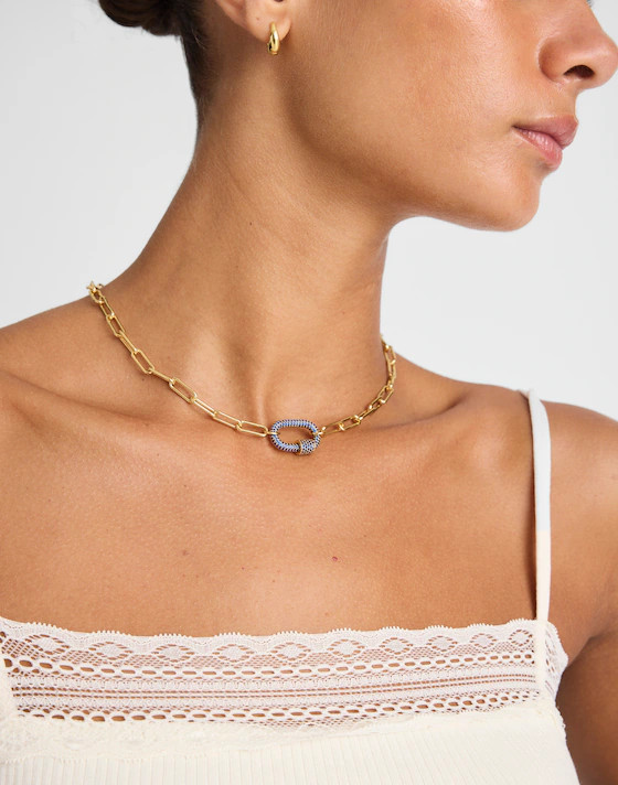 Pavé Carabiner Paperclip Chain Necklace | Madewell