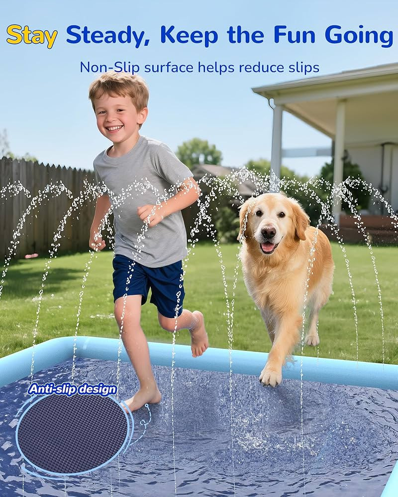 VISTOP Non-Slip Splash Pad for Kids and Dog, Thicken Sprinkler Pool Summer Outdoor Water Toys - F... | Amazon (US)