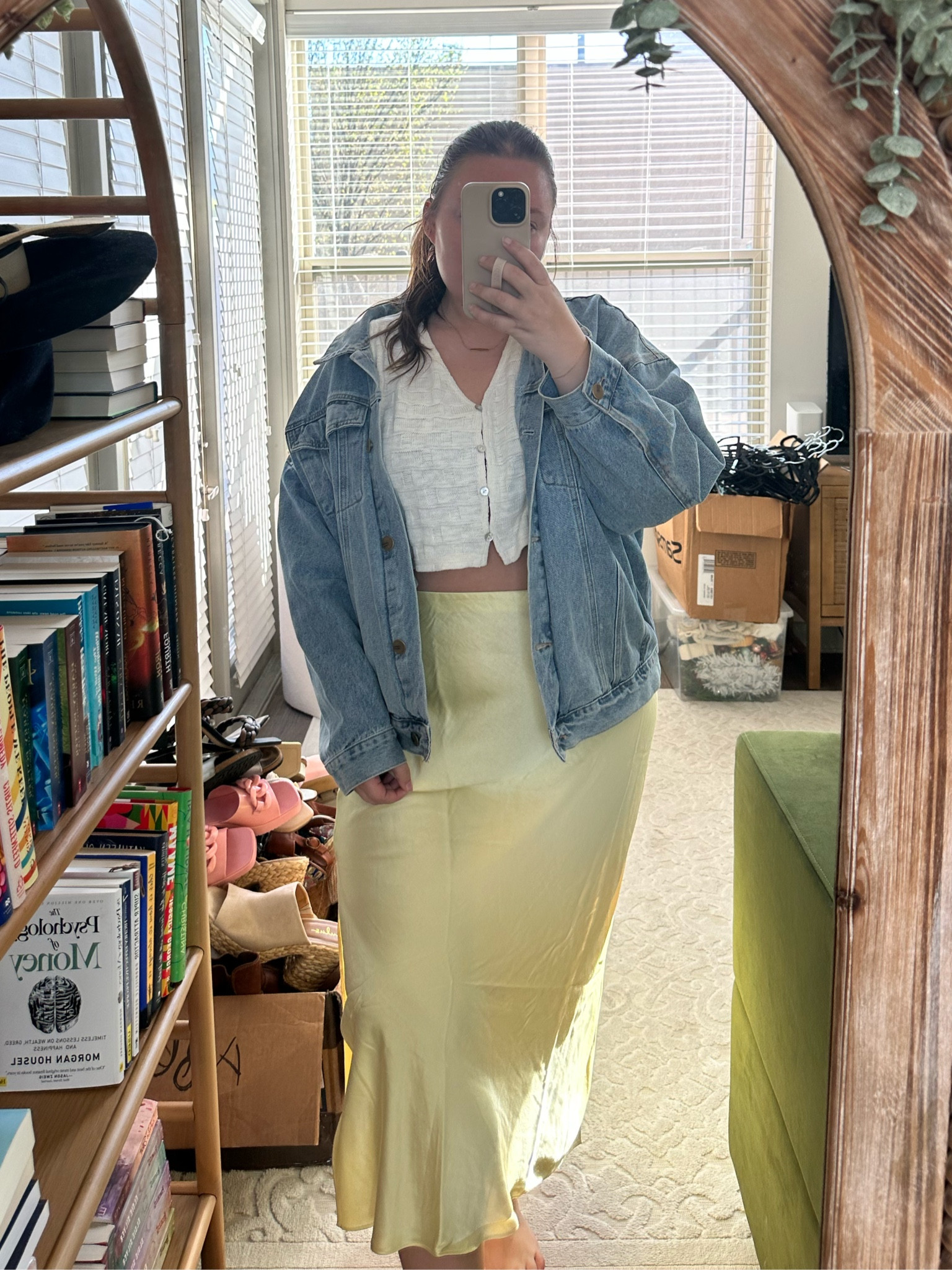 butter yellow satin skirt outfit inspo - size xxl in tops and 14 in skirt! 

#LTKstyletip #LTKfindsunder100 #LTKmidsize