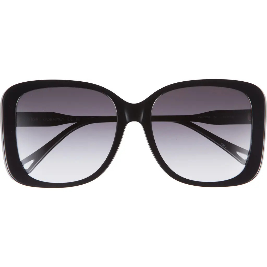 Chloé 57mm Square Sunglasses in Black Black Grey at Nordstrom Rack | Nordstrom Rack