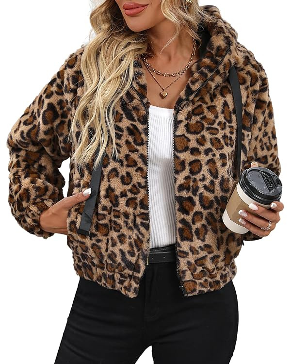 Faux Fur Crop Coat Fleece Sherpa Jacket | Amazon (US)
