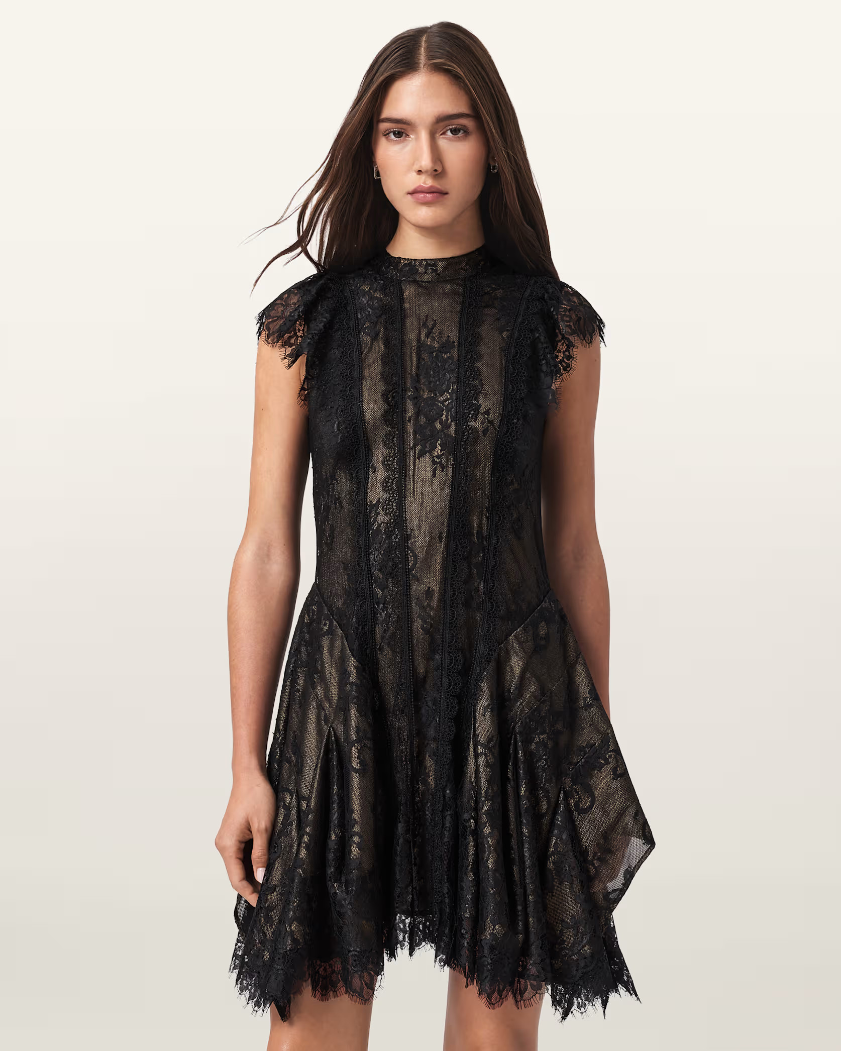 Fleur Asymmetric Dress METALLIC GOLD | ALLSAINTS | AllSaints UK
