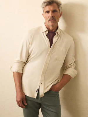 Coastline Knit Shirt - Oatmeal Twill | Faherty
