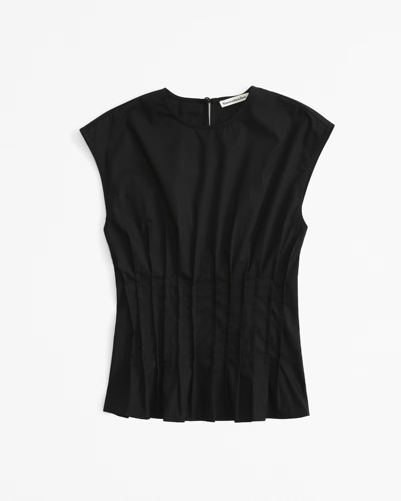 Poplin Pleated Top | Abercrombie & Fitch (US)