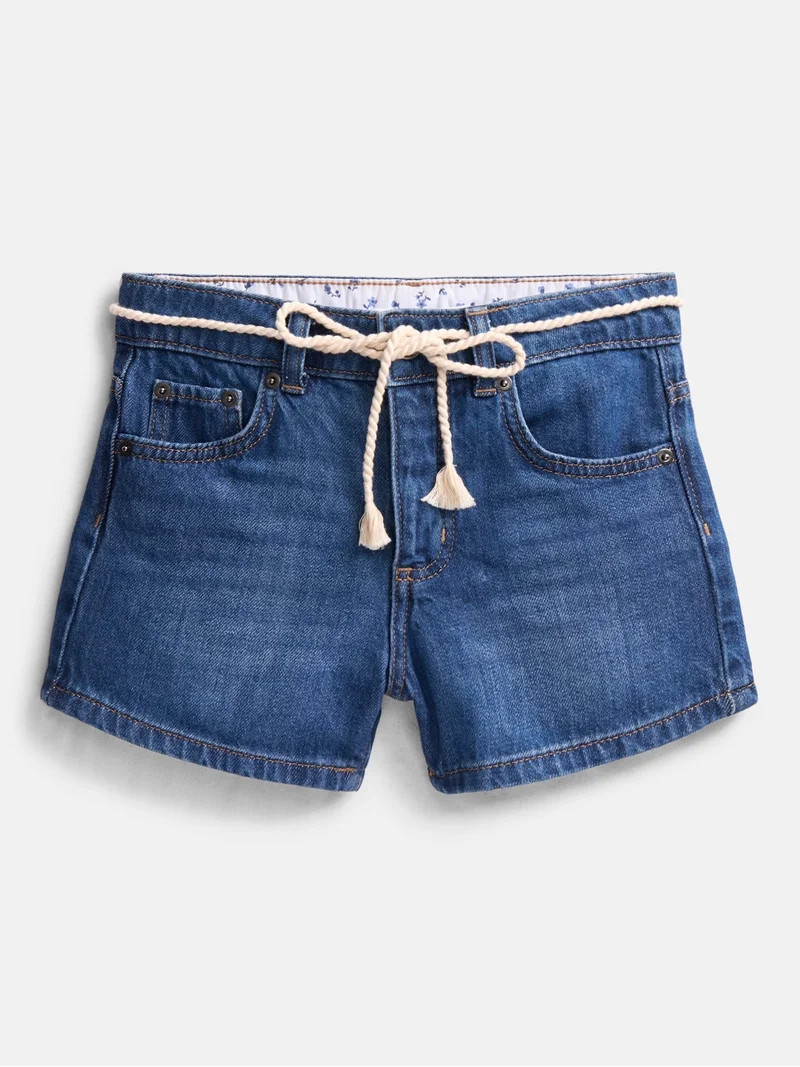 Weekend Academy Girls Denim Shorts with Tie Cord, Sizes 4-18 | Walmart (US)