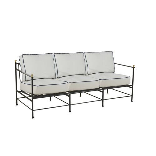 Frances Sofa, White/Black Welt | One Kings Lane