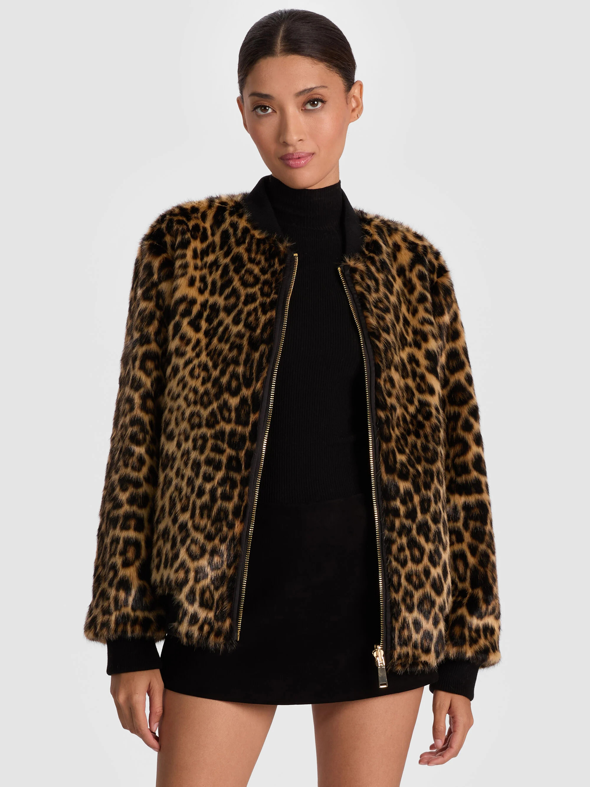 BECKY REVERSIBLE FAUX FUR BOMBER JACKET | Alice + Olivia