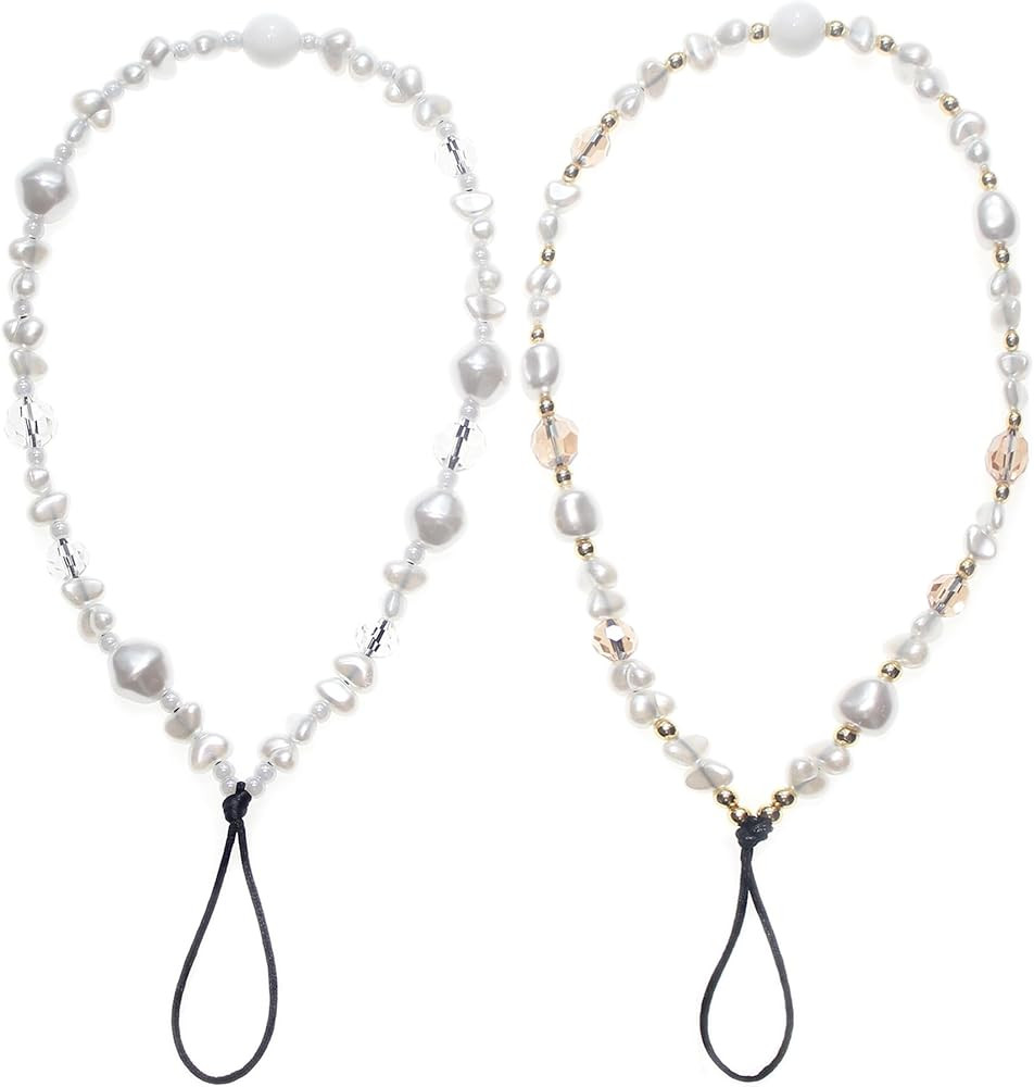 Beaded Camera Wrist Strap, Cute Phone Charms Strap, Pearl Bracelet Wrist Strap, Phone Keychain De... | Amazon (US)