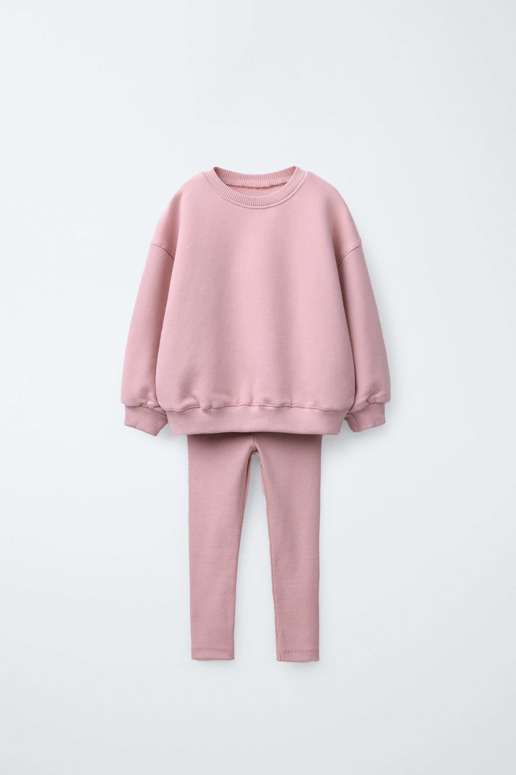 PLAIN SWEATSHIRT AND RIBBED LEGGINGS SET | Zara US