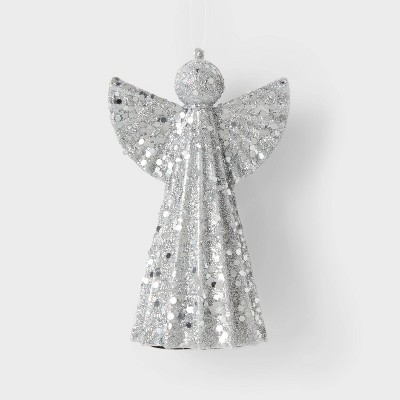 Glittered Angel Christmas Tree Ornament Silver - Wondershop™ | Target