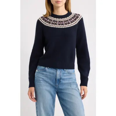 DÔEN Boniface Cashmere Sweater in Navy at Nordstrom, Size Xx-Small | Nordstrom