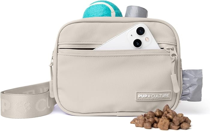 Pup Culture Dog Treat Pouch with Poop Bag Dispenser and Removable Treat Pouch | Cross Body Dog Wa... | Amazon (US)