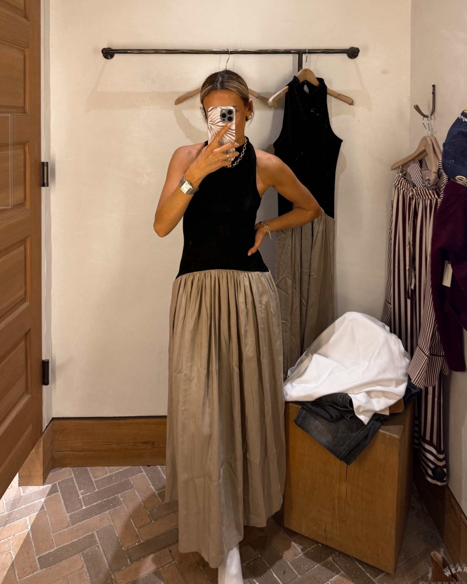 Snagged this mixed medium drop waist dress to bring along to Paris! This is the xxs but I could’ve done xs - they were out in my store! Love this with a leather or suede jacket, blazer and tall boots! 

#LTKParties #LTKShoeCrush #LTKStyleTip