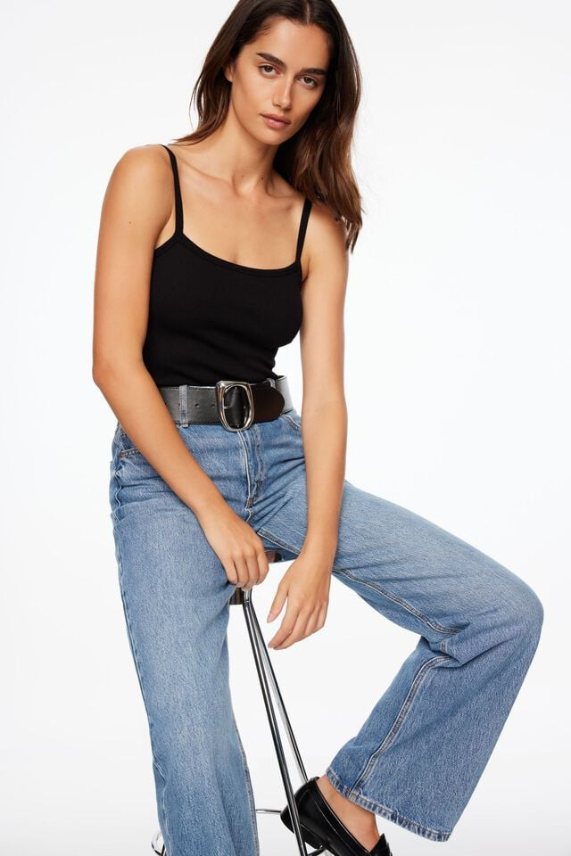 Organic Wide Buckle High Waist Belt | Dynamite Clothing