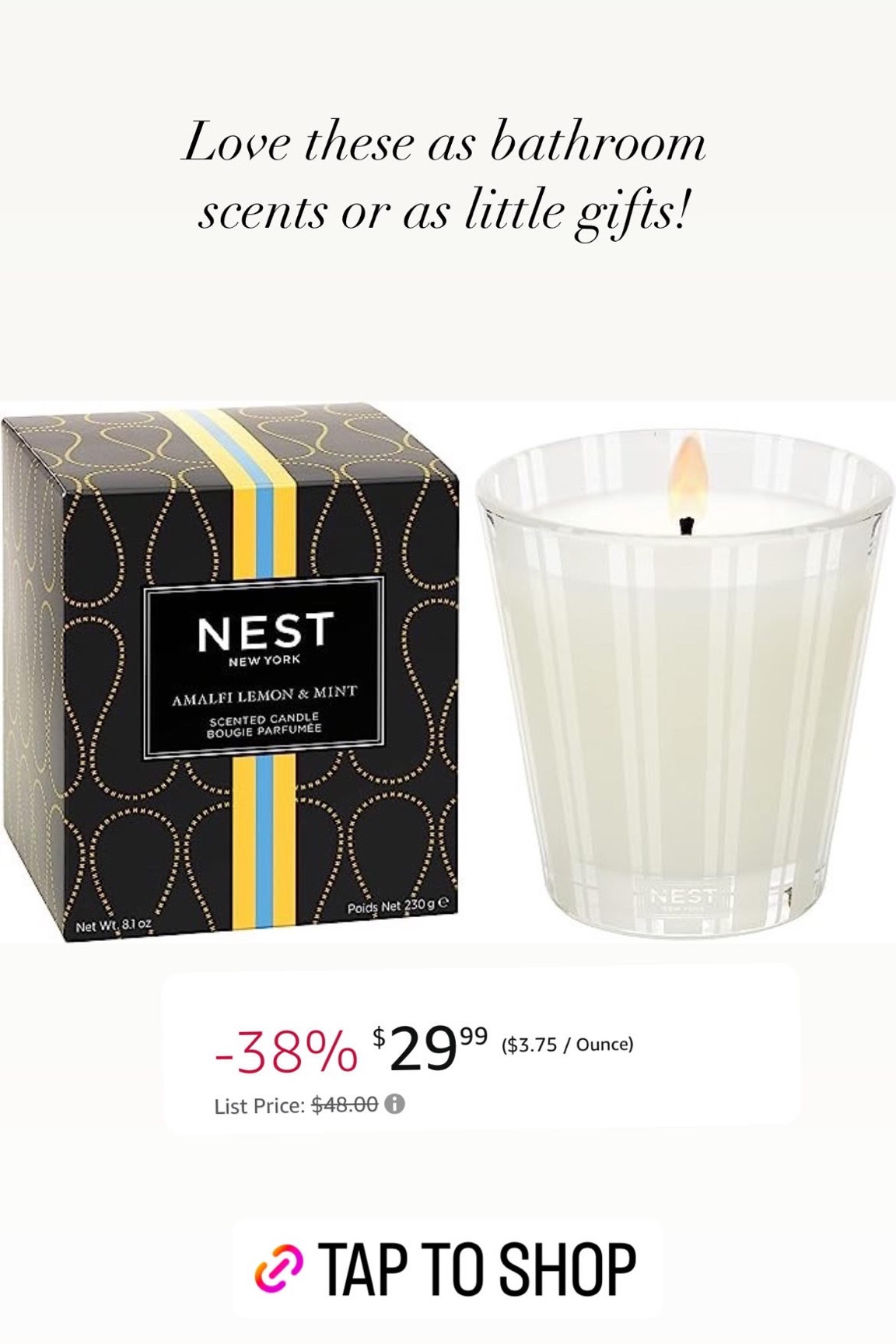 Amazon Prime deal on NEST candles! They make the perfect gift!!

#LTKxPrimeDay #LTKunder50 #LTKhome