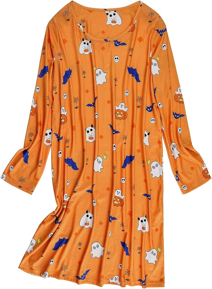 American Trends Womens Long Sleeve Nightgowns Sleep Shirts Night Shirts Night Gown House Dresses ... | Amazon (US)