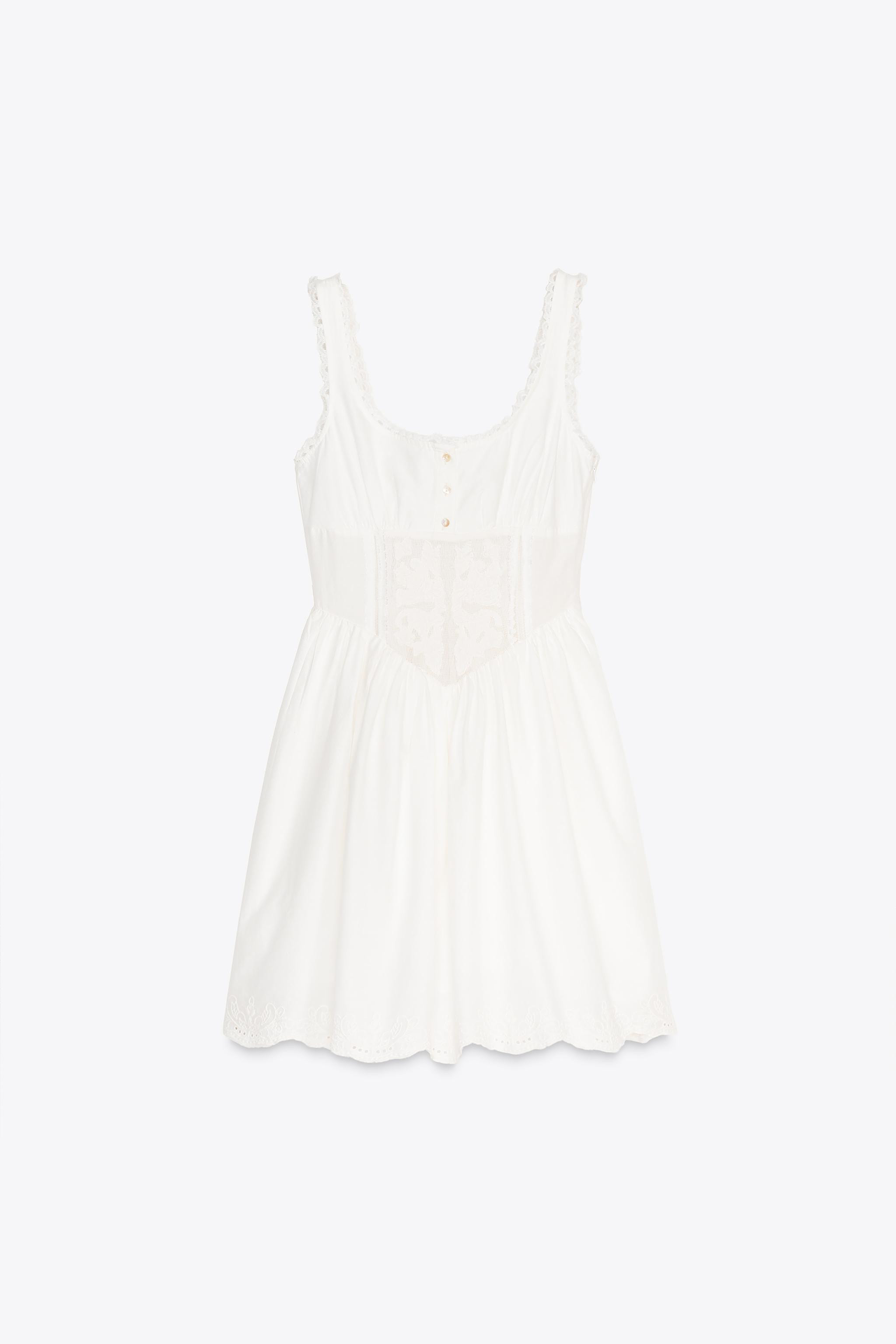 LACE EMBROIDERED MINI DRESS | Zara US