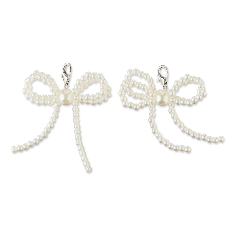 Easter Pearl Bow Shoelace Charms, White, Set of 2, By Way to Celebrate | Walmart (US)