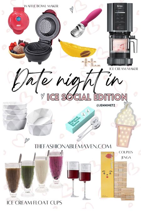 Date night in. Ice cream bar. Ice cream accessories. 