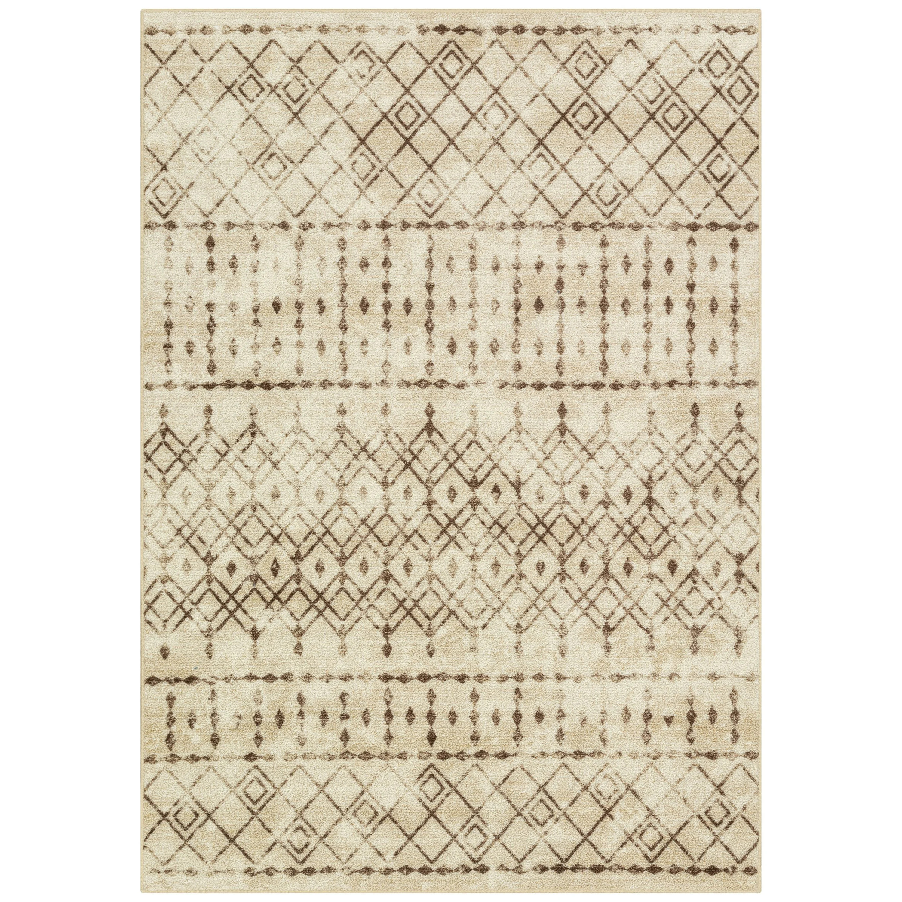 Mainstays Bohemian Diamond Brown Indoor Area Rug, 7' x 10' | Walmart (US)