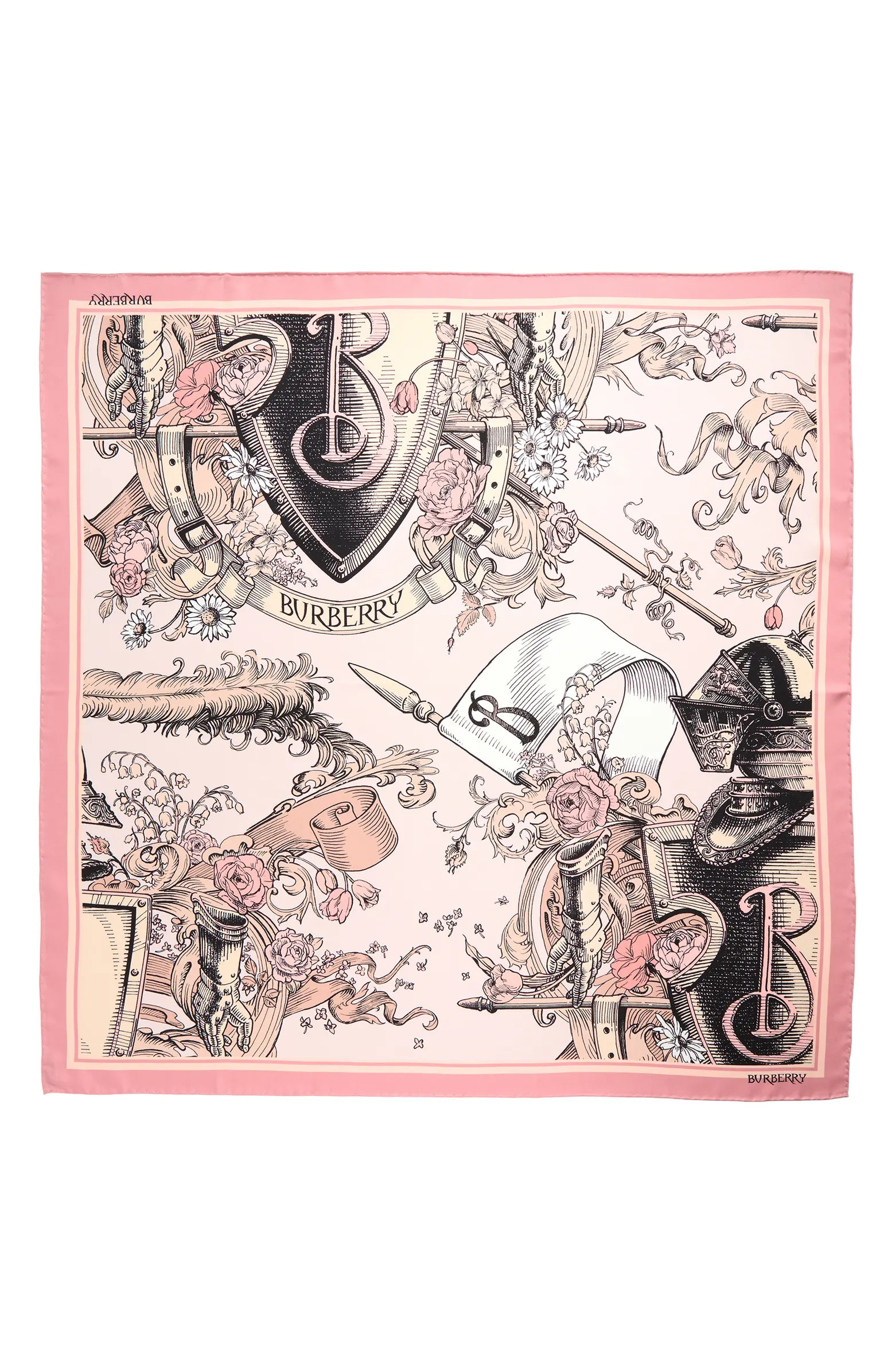 Etched Equestrian Knight Silk Square Scarf | Nordstrom