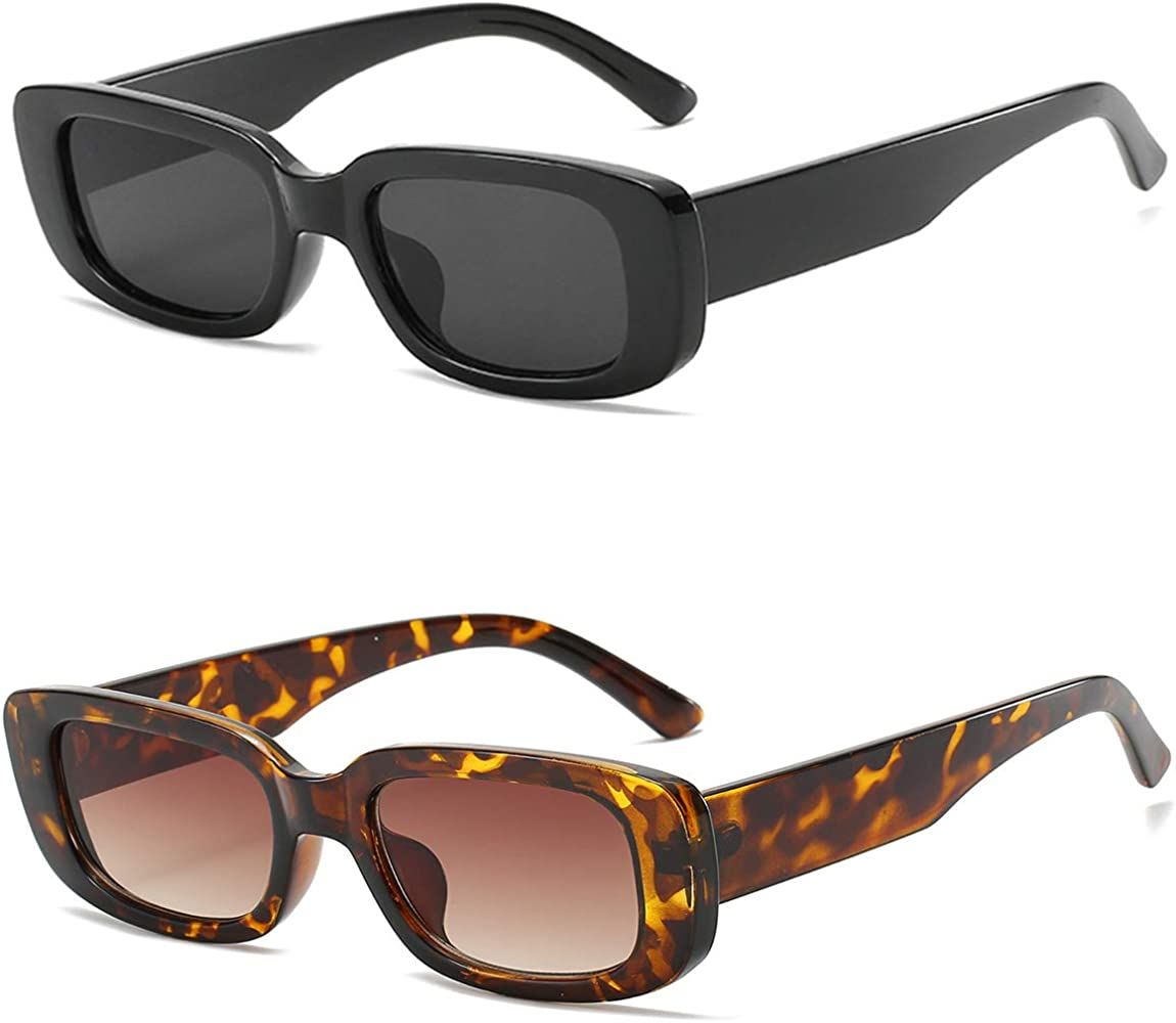Rectangle Sunglasses for Women Retro Fashion Trendy Sunglasses UV400 Protection | Amazon (US)