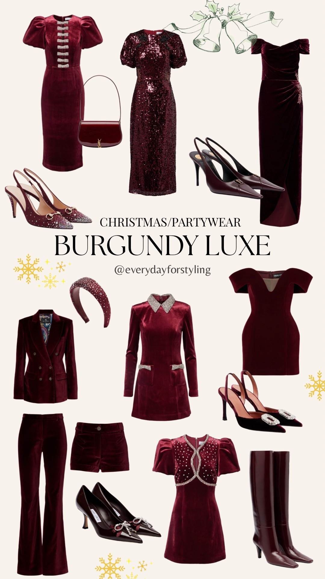 The kind of partywear that makes Christmas feel even more magical — rich velvets, deep burgundy tones, sparkling details, and silhouettes that look effortlessly luxurious ✨

[ burgundy partywear, christmas outfits 2025, holiday fashion inspo, burgundy velvet dress, festive outfit ideas, elegant party outfits, luxe evening looks, winter fashion edit, classy christmas style, feminine holiday outfits, rich burgundy tones, velvet season, partywear inspiration, luxury outfit ideas, everydayforstyling ] 

#christmasoutfit #partywear2025 #burgundyluxe #holidaystyle #velvetdress #festivefashion #elegantoutfits #winterpartylook #christmasedit #everydayforstyling

#LTKHoliday #LTKParties #LTKCyberWeek