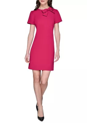 KARL LAGERFELD PARIS Women's Scuba Crepe A-Line Dress with Bow | Belk