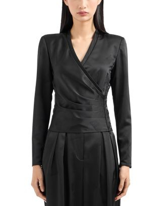 Emporio Armani Faux Wrap Top  | Bloomingdale's Women | Bloomingdale's (US)