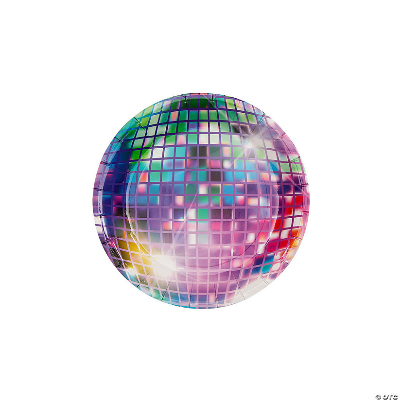 Retro Vibes Disco Ball Paper Dessert Plates - 8 Ct. | Oriental Trading Company