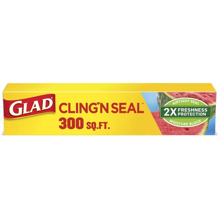 Glad Cling N Seal Plastic Food Wrap, 300 Square Foot Roll | Walmart (US)