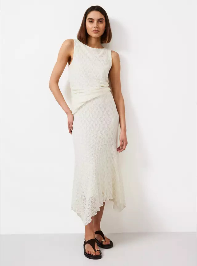 Cream Hanky Hem Lace Midaxi Skirt 16 | Tu Clothing