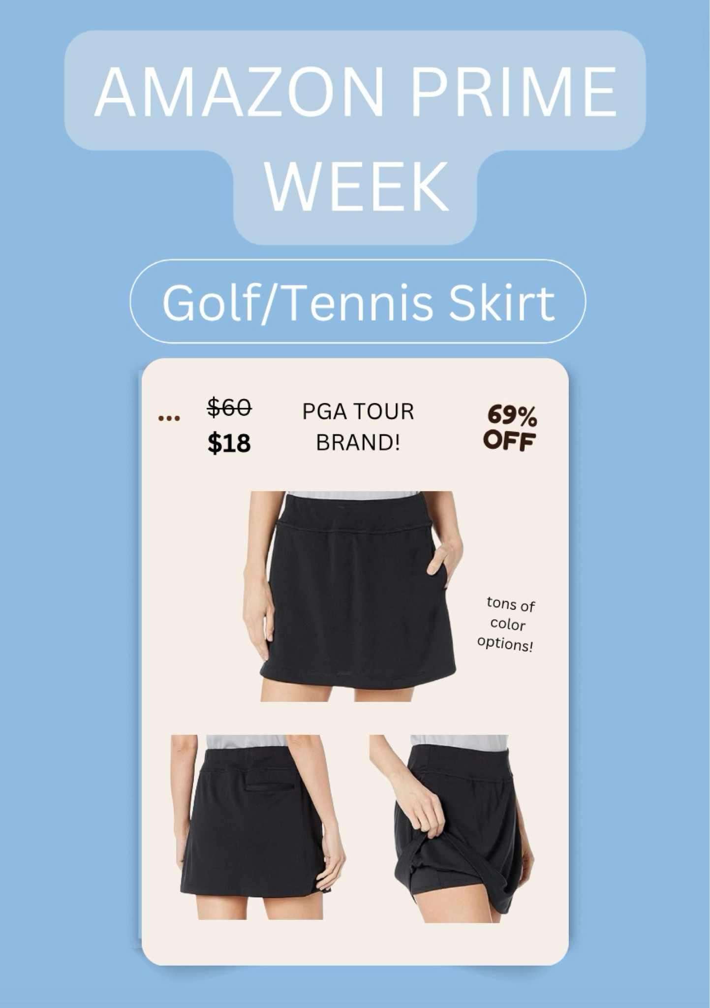 PGA BRAND golf skirt 70% off for AMAZON PRIME WEEK! *TONS OF COLORS*

#LTKxNSale