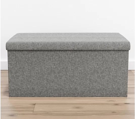 Brookside Foldable Rectangle Storage Ottoman with Tufting | QVC